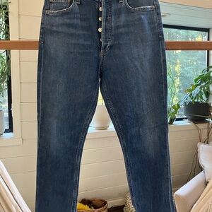 Agolde Dark Blue Straight Jeans